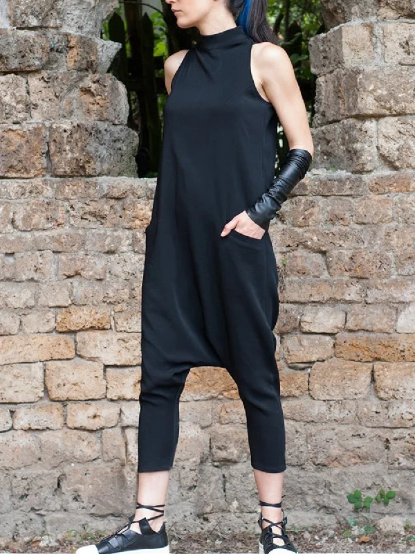 Casual Loose Sleeveless Pocket Jumpsuits End Of Season Sale