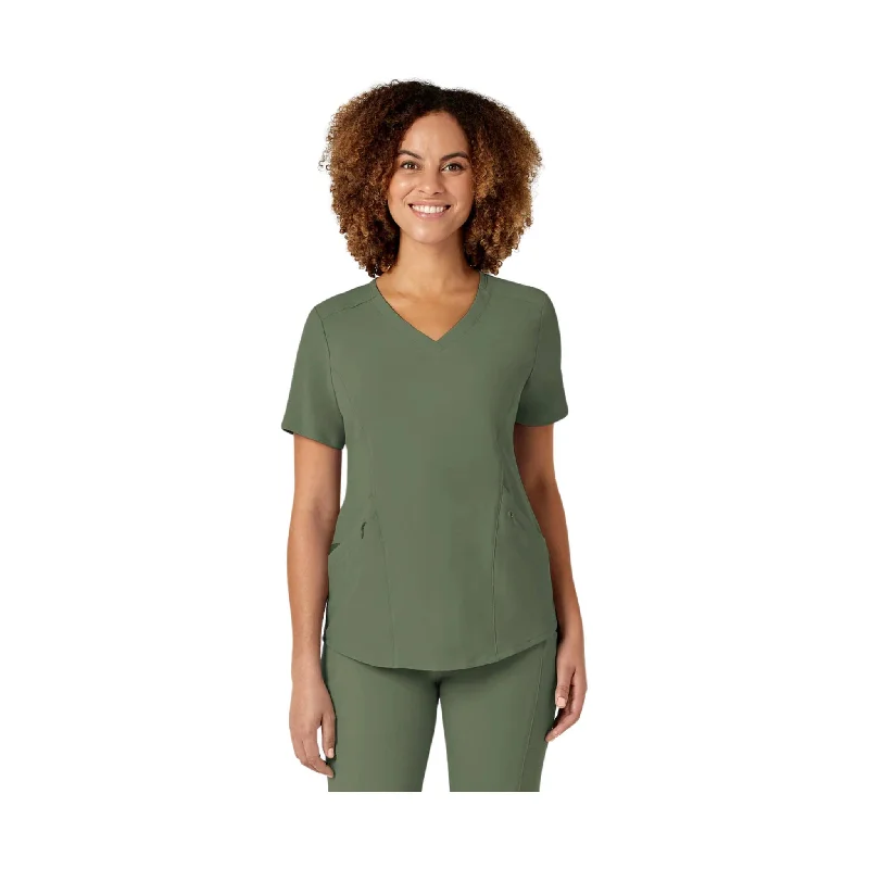 WonderWink Women's Renew V Neck Scrub Top - Olive Redefining Women's Fashion