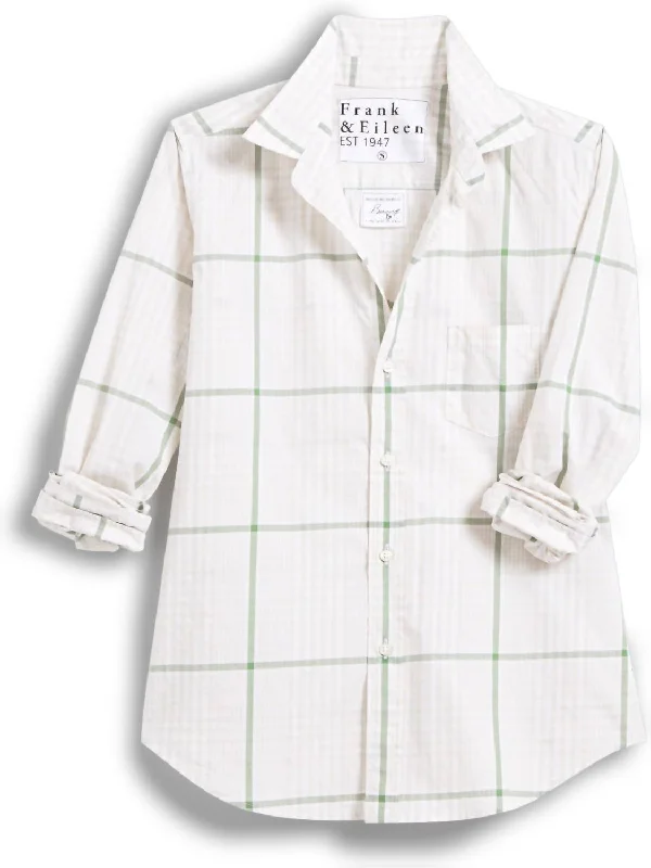 Women's Barry Tailored Button Up Shirt In Green Multi Check Bid Farewell To The Old Season