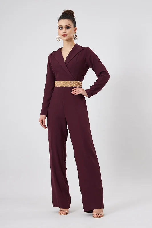 Ruby Formal Jumpsuit With Embellished Belt Special Offers, Don't Miss