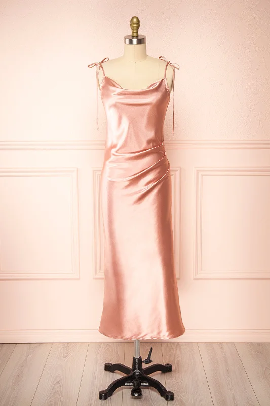 Elyse Pink | Cowl Neck Midi Dress Weekend Exclusive