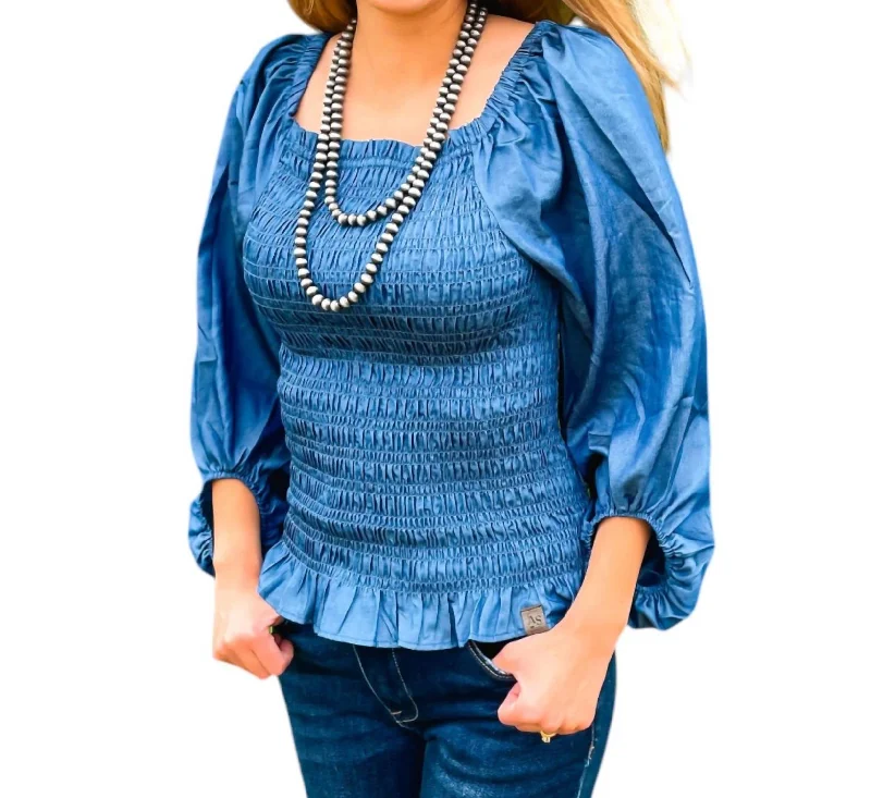 Darling Top In Dark Blue Bold Fashion