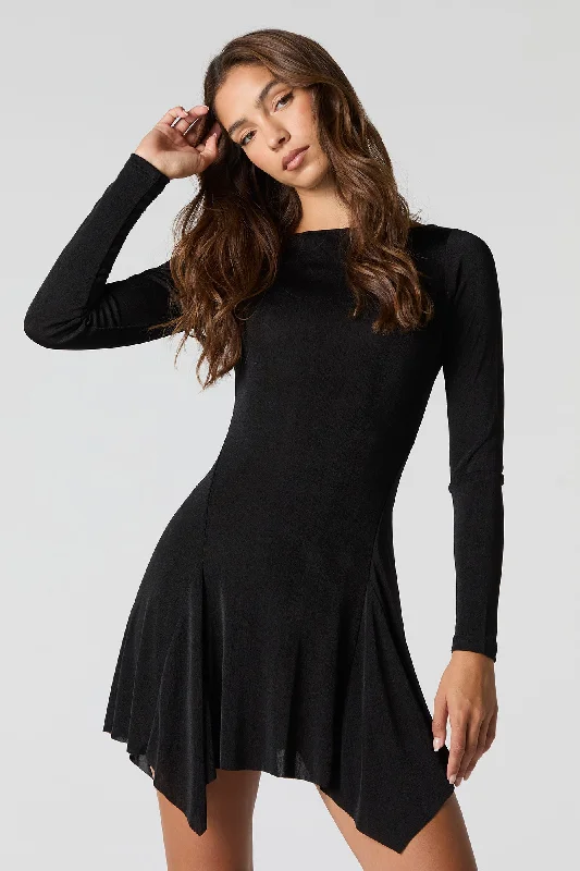 Asymmetrical Slinky Mini Dress Grab Romantic Date - Night Styles Now