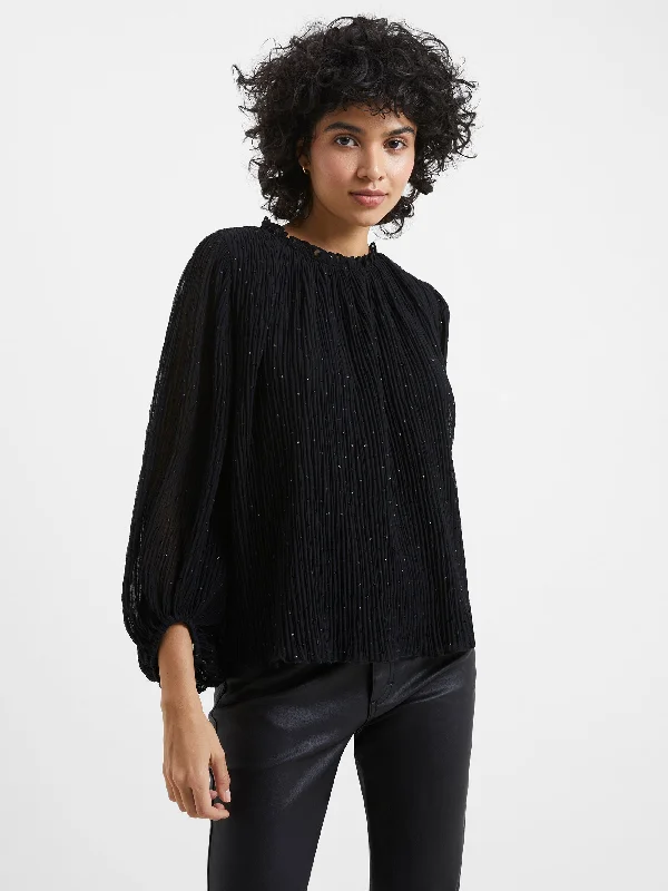 Callie Lurex Pleated Top Fashion Forward