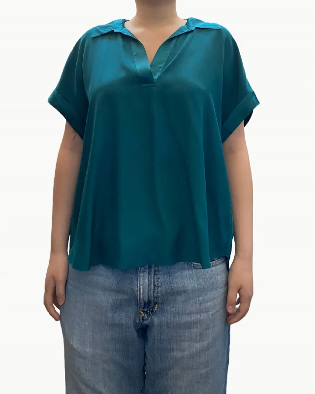 Polo Top In Atlantis Trend Forward Women's Wear