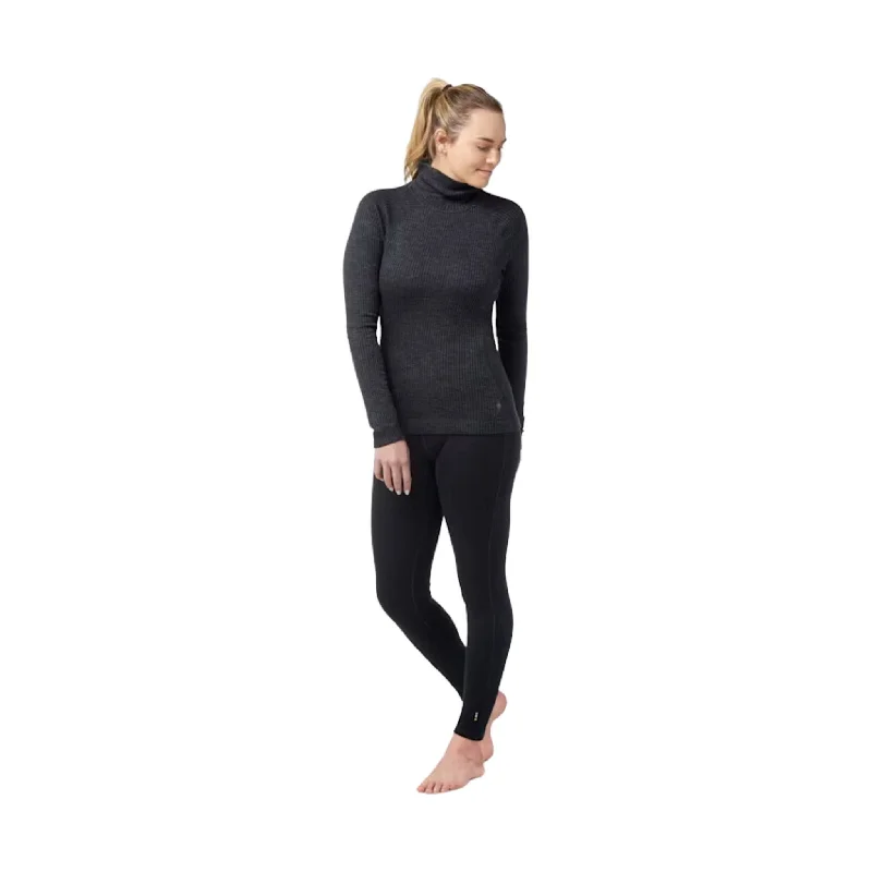 Smartwool Women's Merino Rib T-Neck - Charcoal Heather Limited Edition