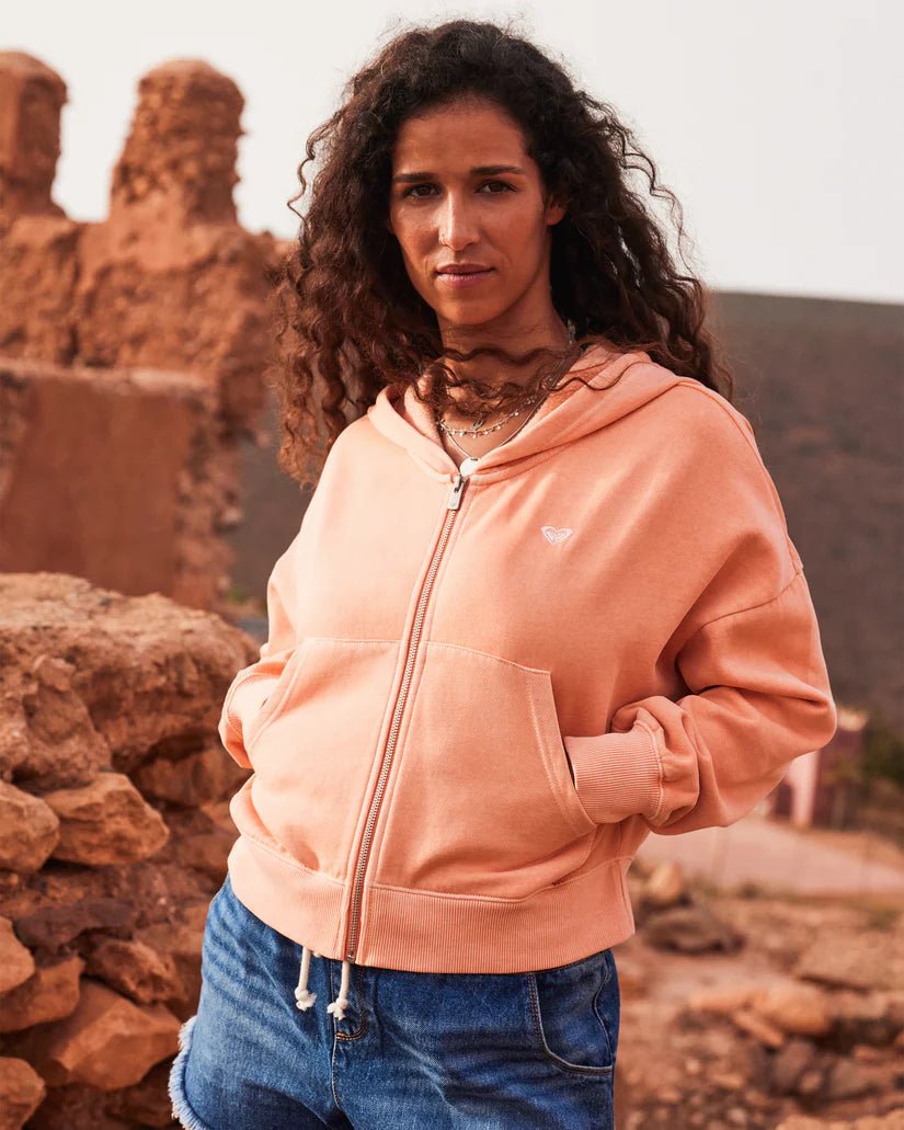 Roxy Sahara Vibes Zip Hoodie - TERRA COTTA Urban Femme Streetwear