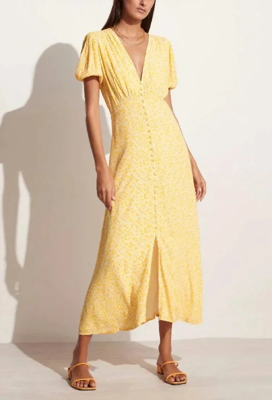 Bellavista Midi Dress in Careyes Floral Marigold Trend Alert