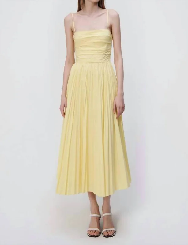 Caroline Midi Dress In Limoncello Trend Alert