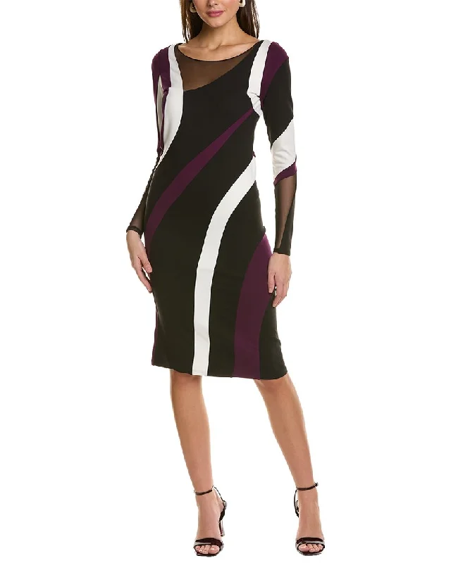 Donna Karan Spiral Colorblock Sheath Dress Signature Style Essentials