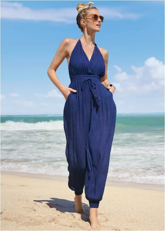 Tassel Jumpsuit Cover-Up - Ultramarine Blue Mother's Day Special