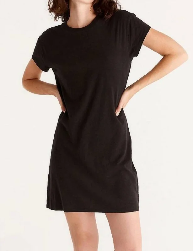 Modern Crew Slub Tee Dress In Black Unbeatable Prices