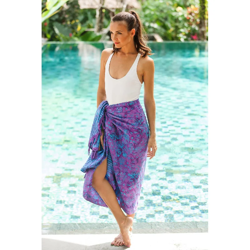 Mystifying Forest Blue & Purple Batik Sarong Effortless Style