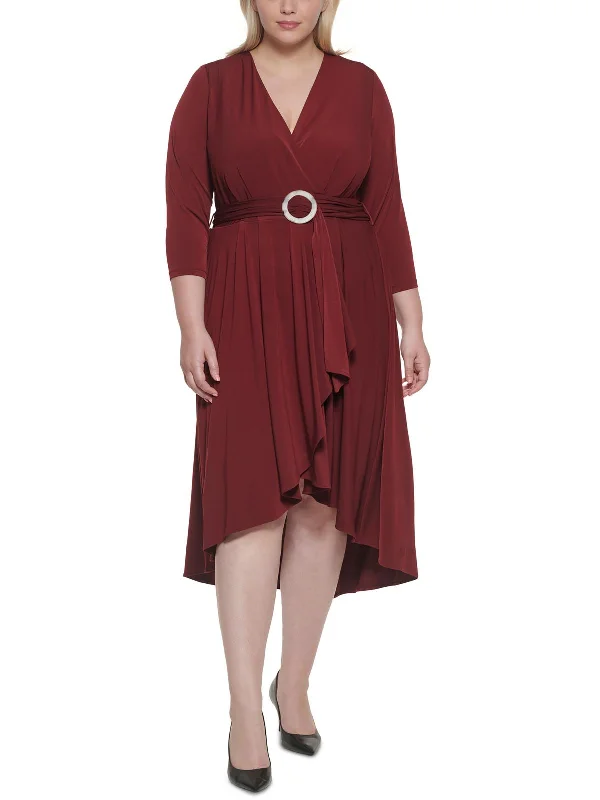 Plus Womens Belted Long Wrap Dress Effortless Style, Endless Impact