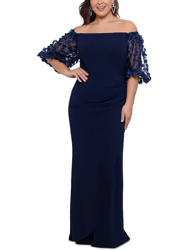 Plus Womens Faux Wrap Maxi Evening Dress Final Clearance