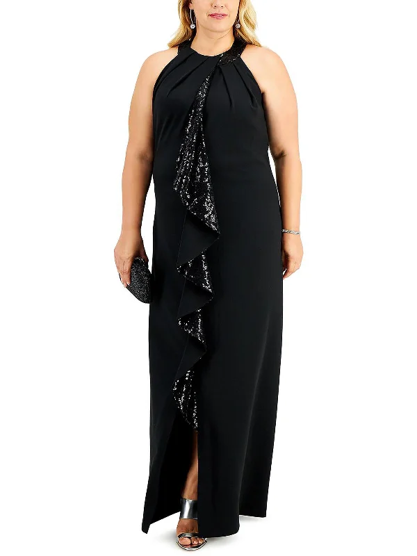 Plus Womens Ruffled Maxi Evening Dress Best Sellers