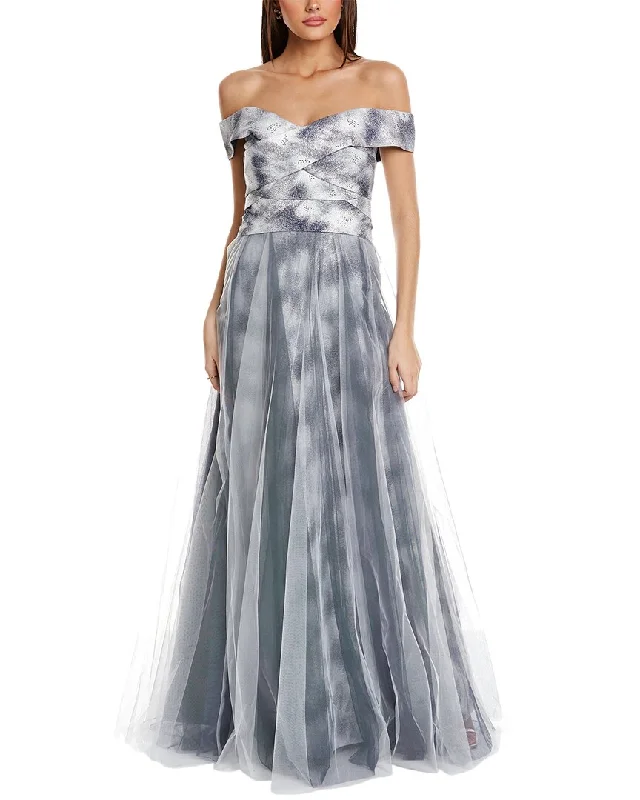 Rene Ruiz Tulle Off-The-Shoulder Gown Daily Essentials