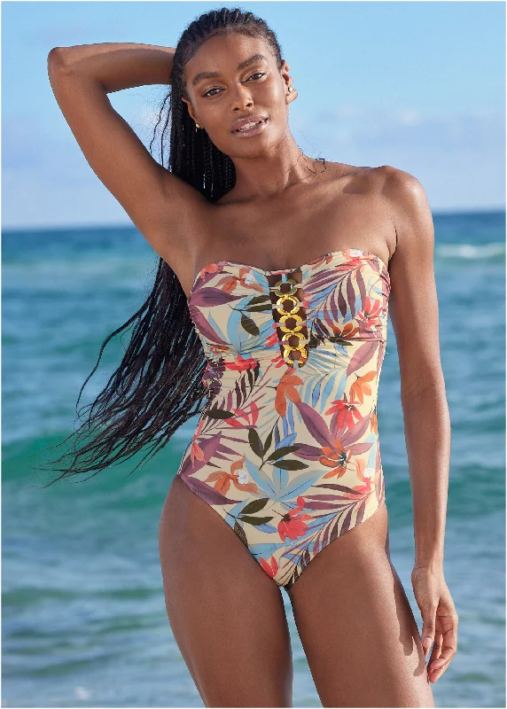 Bold Bandeau One-Piece - Tropic & Chill Comfort Meets Fashion