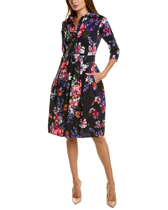 Samantha Sung Audrey 1 3/4-Sleeve Shirtdress Disco - Inspired Retro Dance Look