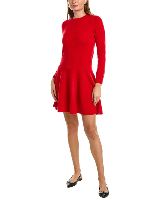 sofiacashmere Drop-Waist Cashmere Flare Dress Score Big On Glamorous Red - Carpet Styles