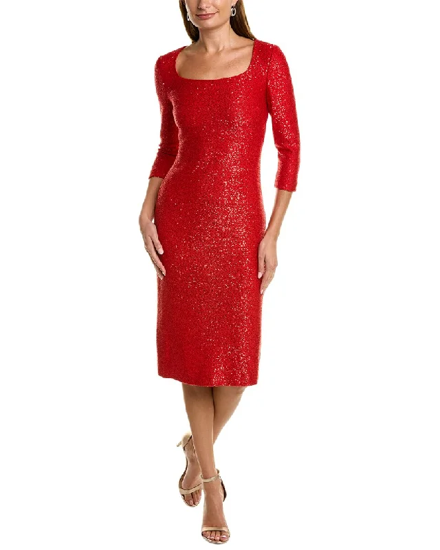 St. John Sequin Wool-Blend Dress Urban Femme Streetwear