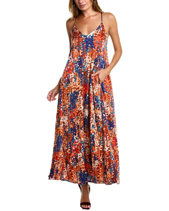 Tahari ASL V-Neck Maxi Dress Vibrant Styles