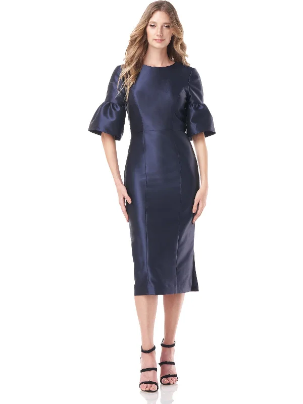 Tessie Womens Satin Midi Cocktail and Party Dress Seasonal Sale