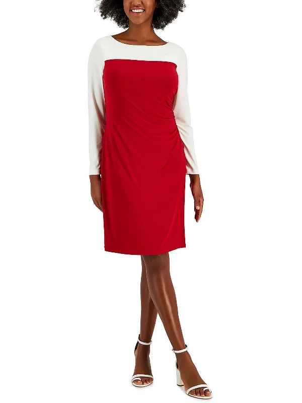 Womens Color Block Midi Shift Dress Chic Wardrobe Essentials