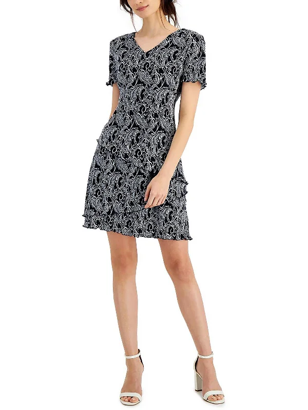 Womens Crepe Mini Sheath Dress Coastal Beach - Inspired Style