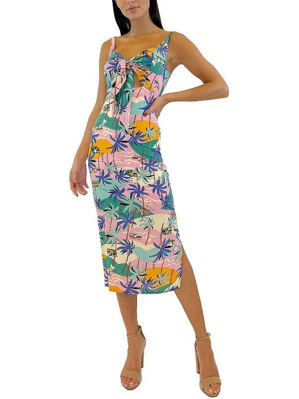 Womens Cut-out Tie-front Sundress Holiday Sale