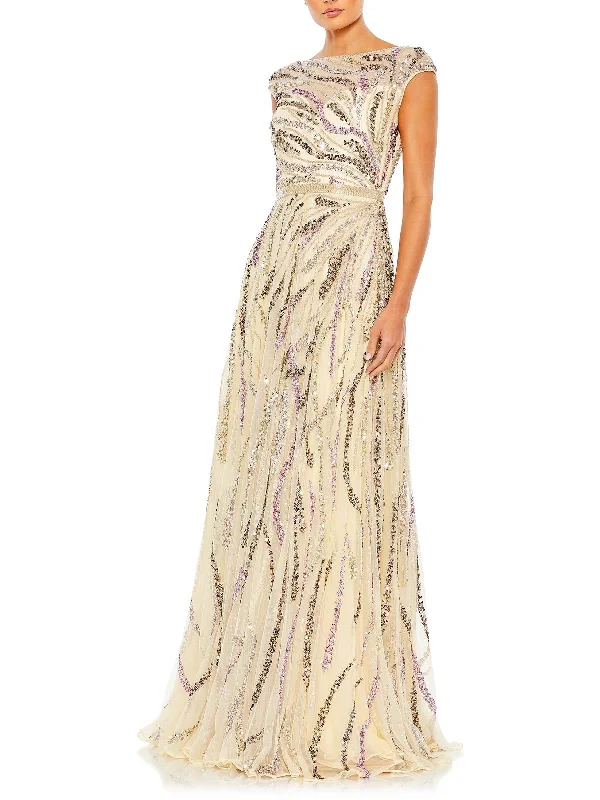 Womens Sequined Maxi Evening Dress Hot Styles