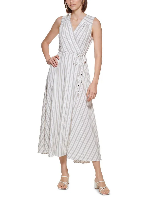 Womens Striped Long Maxi Dress Score Big On Glamorous Red - Carpet Styles