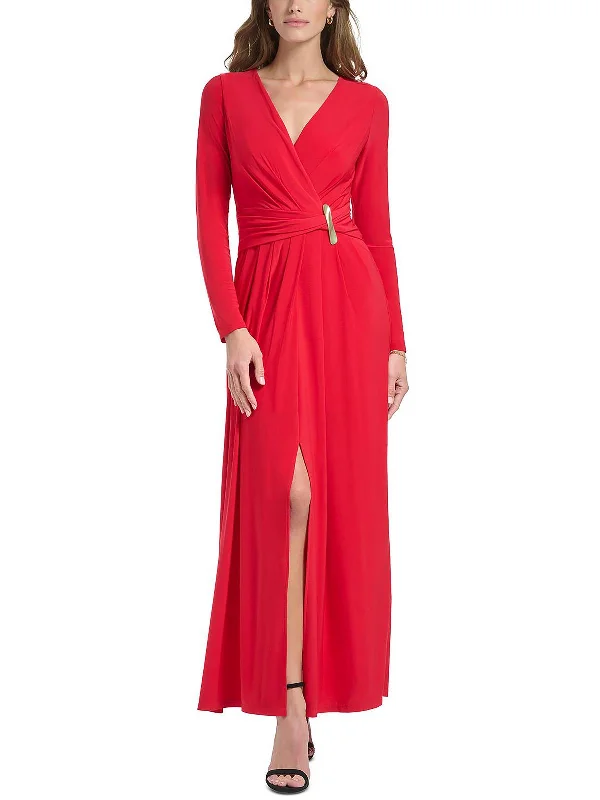 Womens V-Neck Maxi Evening Dress Dreamy Draping