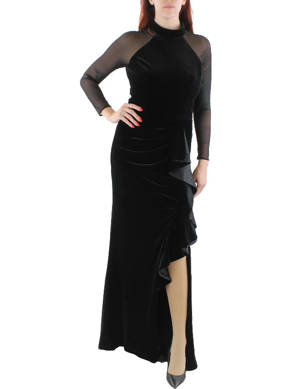 Womens Velvet Maxi Evening Dress Discount Extravaganza