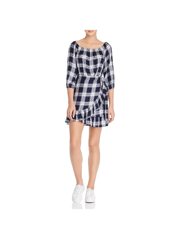 Womens Woven Plaid Casual Dress Sophisticated Outfits