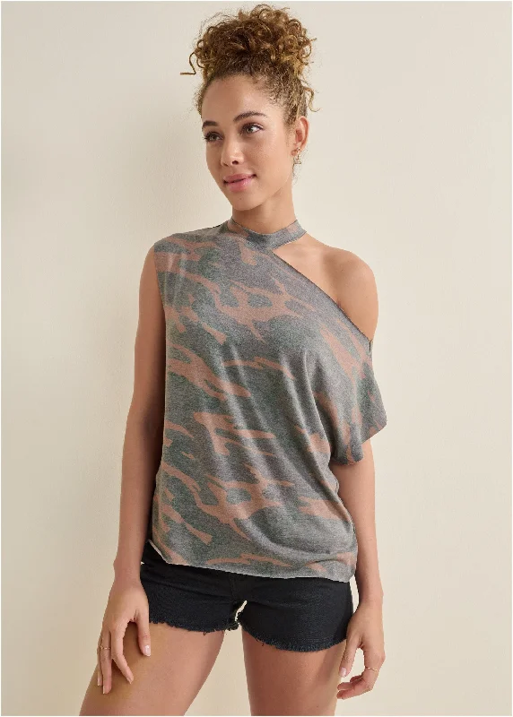 Camo Lounge Top - Green Multi Refined Simplicity