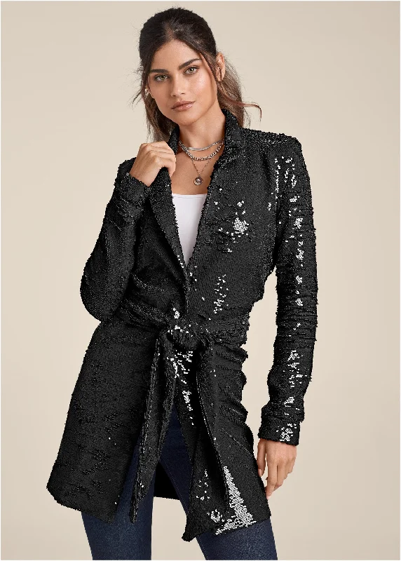 Allover Sequin Blazer - Black Trend Driven Wardrobe