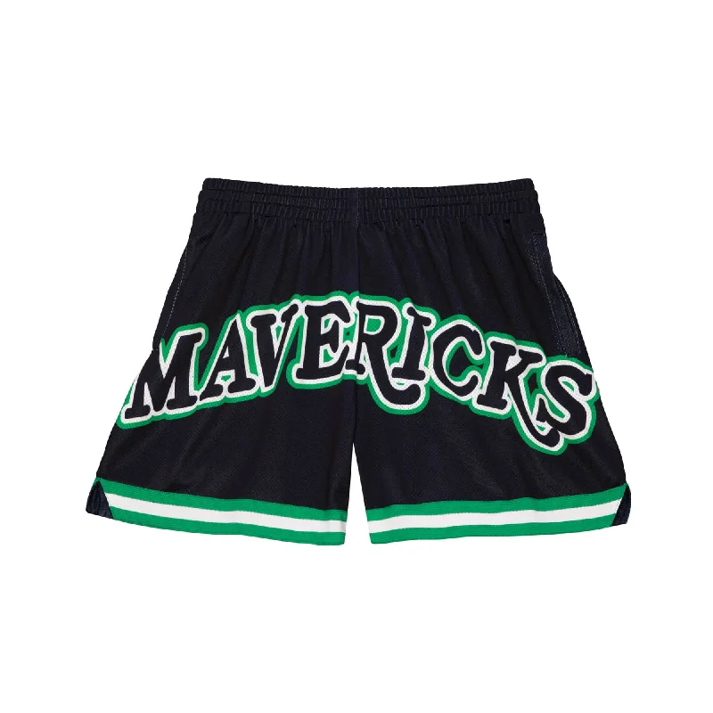 DALLAS MAVERICKS MITCHELL & NESS HARDWOOD CLASSIC WOMEN WORDMARK BIG FACE SHORT Low Price Special